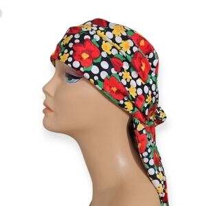 Vintage 70s Red Poppy Triangle Scarf